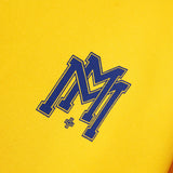 "M'$ UNIVERSITY V2" CUTOFF HOODIE IN CANARY YELLOW