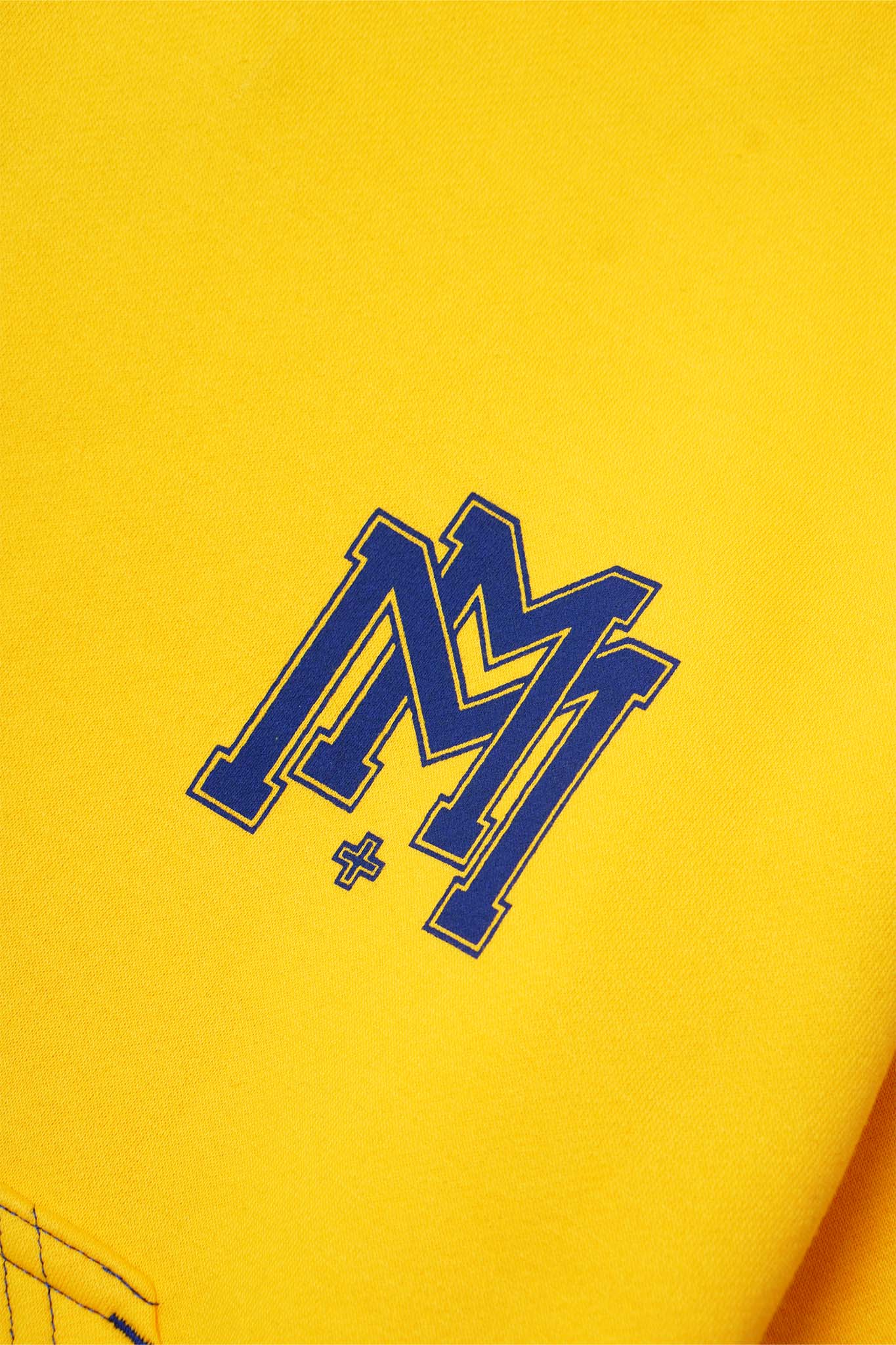 "M'$ UNIVERSITY V2" CUTOFF HOODIE IN CANARY YELLOW