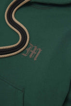 "M'$ SPECKS V2" CUTOFF HOODIE IN HUNTER GREEN