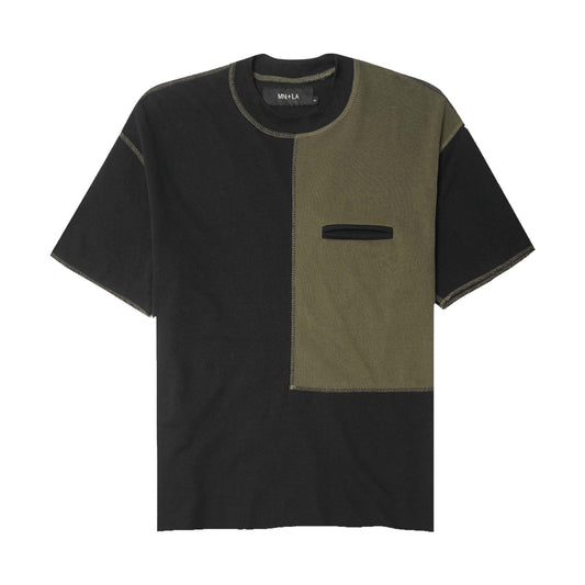 NEEDLEWORK POCKET WAFFLE TEE IN TAIGA