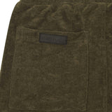 TOWEL TERRY SWEATSHORTS IN OLIVE