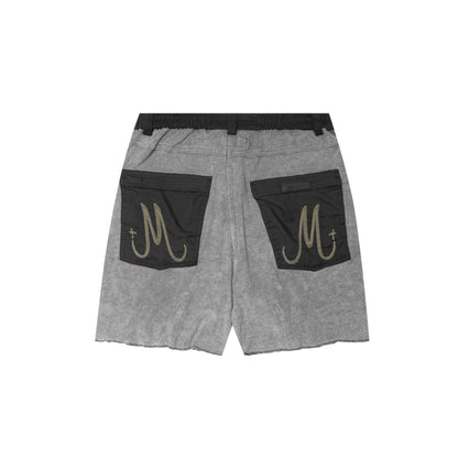 M+ OVERPOCKET TOWEL PHAT SHORTS IN CEMENT