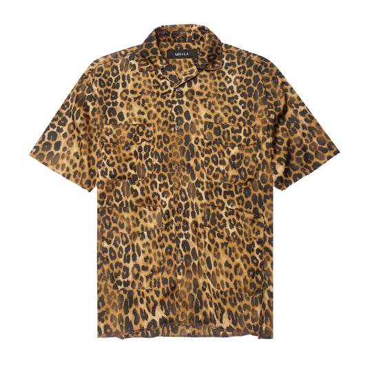 4 POCKET CUBAN SHIRT IN LEOPARD