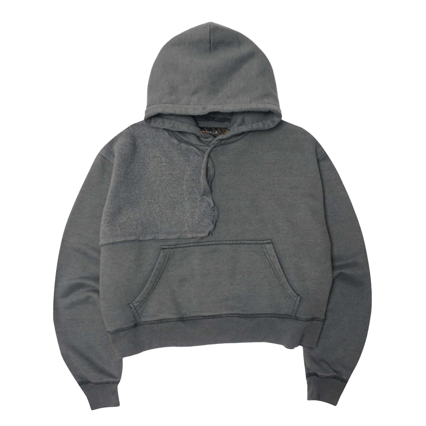 DECONSTRUCTED HOODIE IN CEMENT