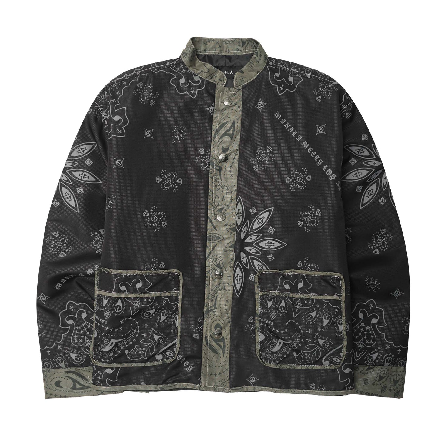 SHIFU JACKET IN ANTHRACITE PAISLEY