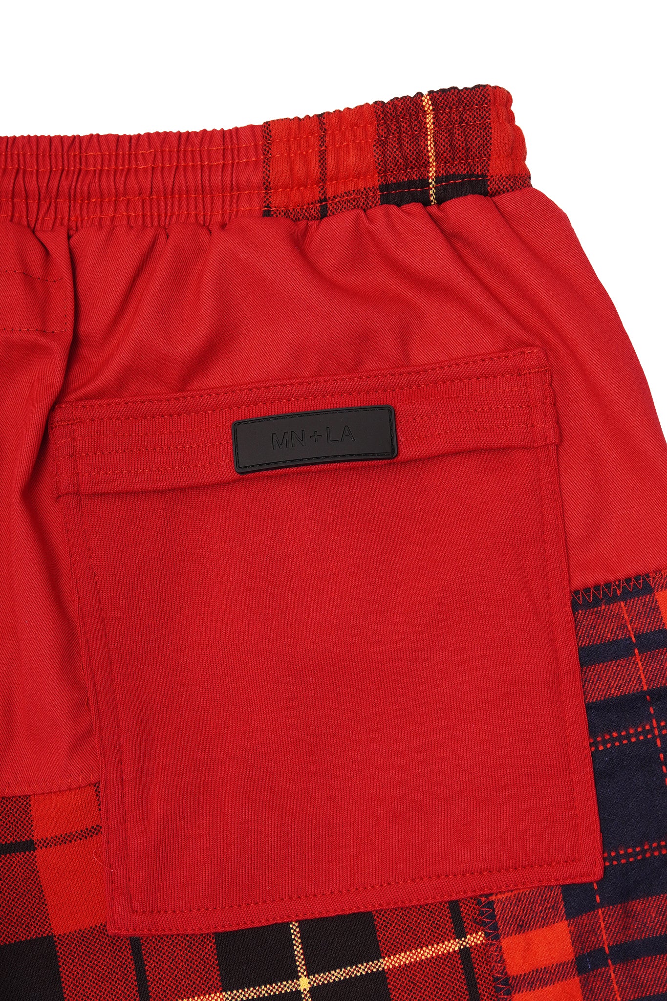 "CARMINE PLAID" LOUNGE SHORTS