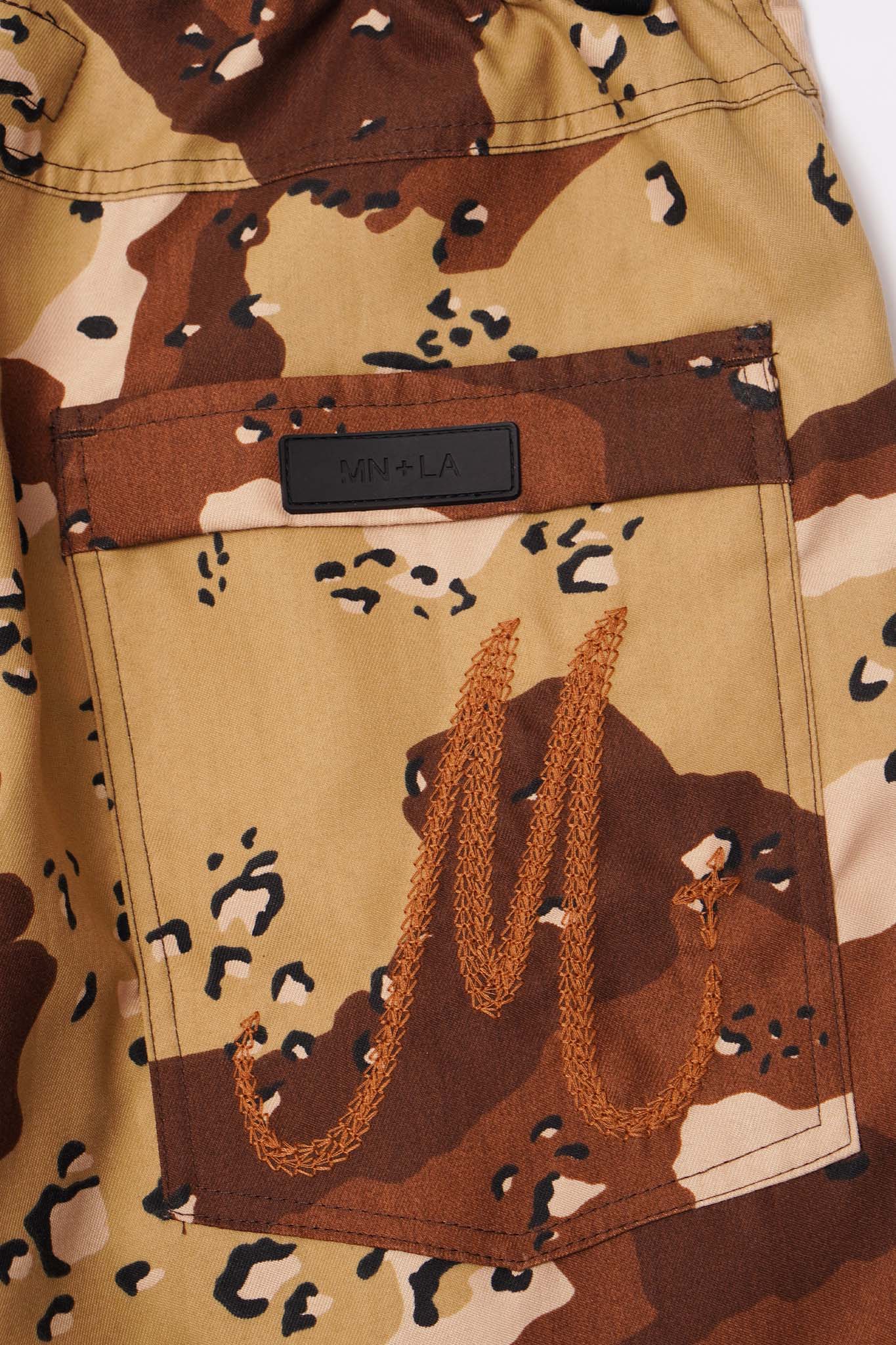 M+ DOUBLE KNEE PHAT SHORTS IN DESERT CAMO