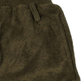 OLIVE TOWEL TERRY RAW FINISH LOUNGE PANTS
