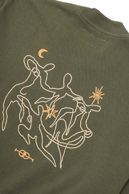"ETERNAL RYTHM"  ULTRA HEAVY TEE IN OLIVE