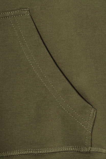 M'$ PAISLEY PATCHWORK MILITIA HOODIE IN OLIVE