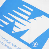 "OUTDOOR EXPLORATION" TEE IN COBALT BLUE