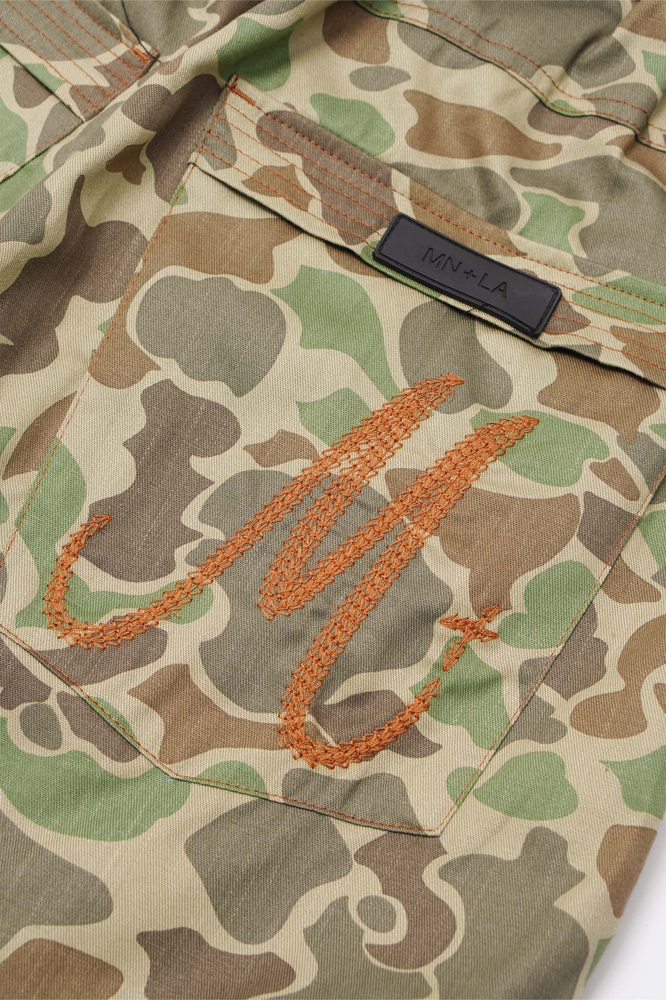 M+ DOUBLE KNEE PHAT SHORTS IN DUCK CAMO