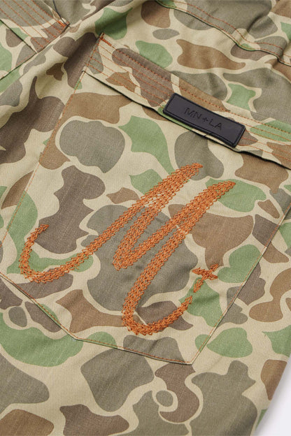 M+ DOUBLE KNEE PHAT SHORTS IN DUCK CAMO