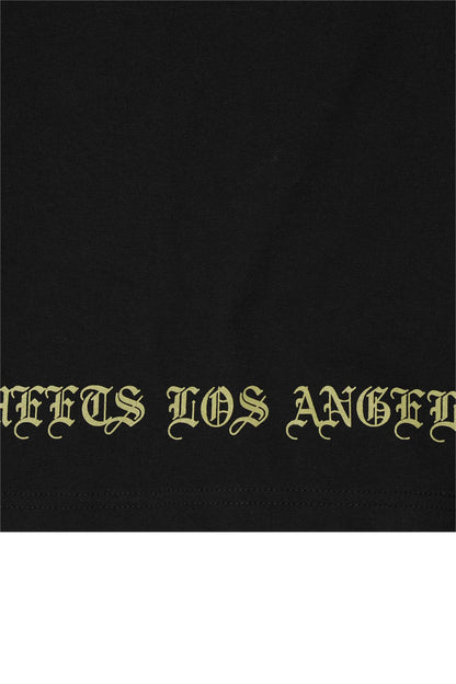 "TAKE NO SHIT, DO NO HARM" TEE IN CAVIAR/OLIVE