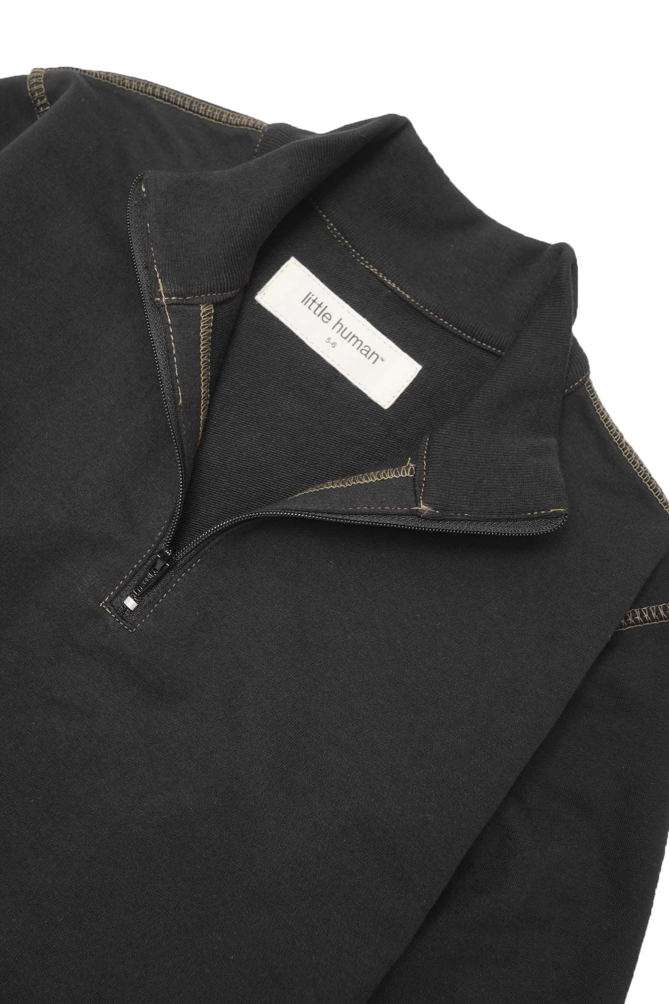 LITTLE HUMAN™ QUARTER ZIP IN ANTHRACITE/OLIVE
