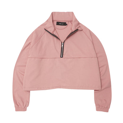 M+ QUARTER ZIP L/S TEE V2 IN ROSE QUARTZ