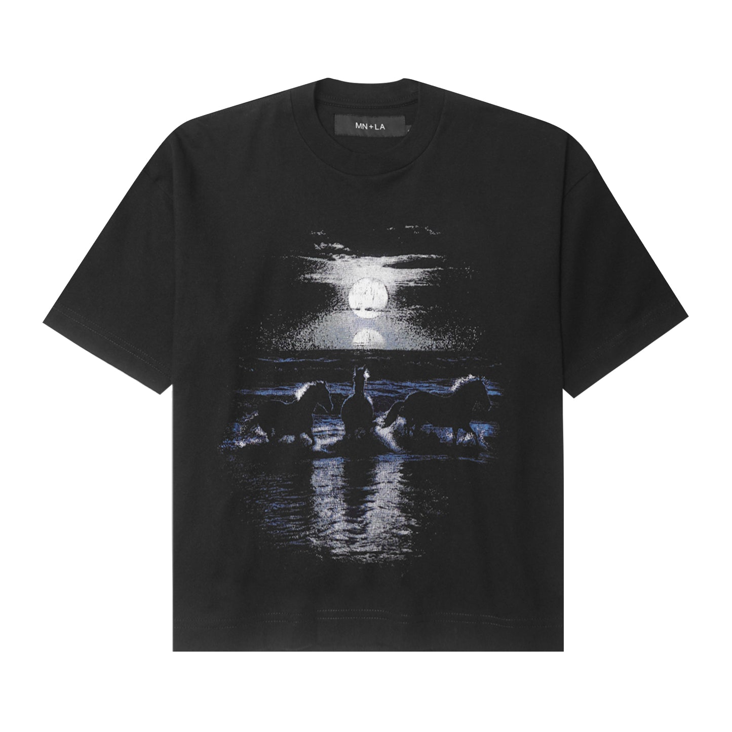 "HORSE POWER" TEE IN MIDNIGHT