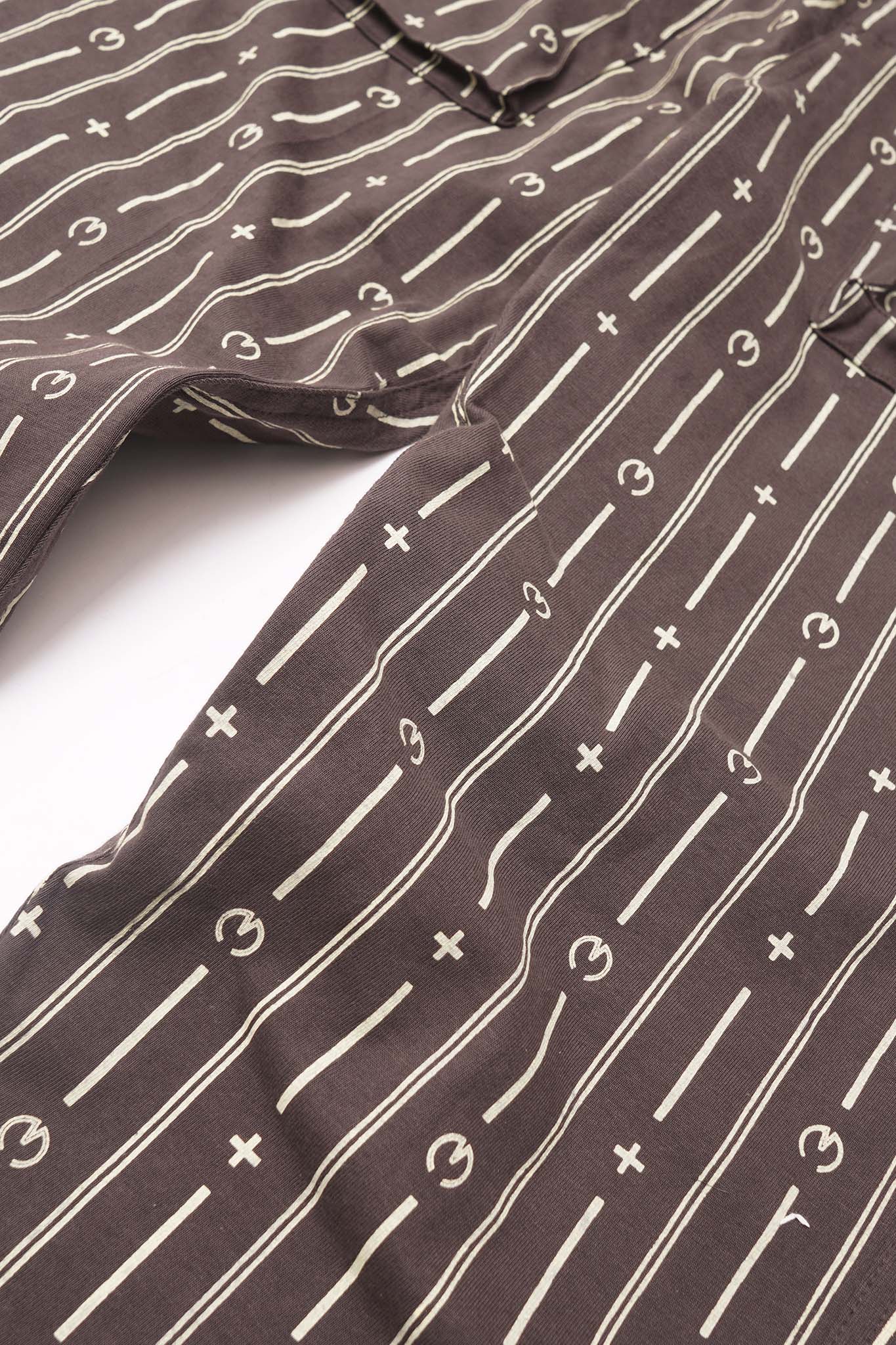 M+ PINSTRIPED OVERPOCKET PHAT PANTS IN CHARCOAL GREY