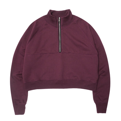 QUARTER ZIP SWEATSHIRT IN WINE