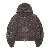 CLASSIC ZIP HOODIE IN IRON PAISLEY