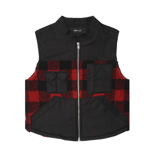 SHINOBI VEST IN CARMINE PLAID