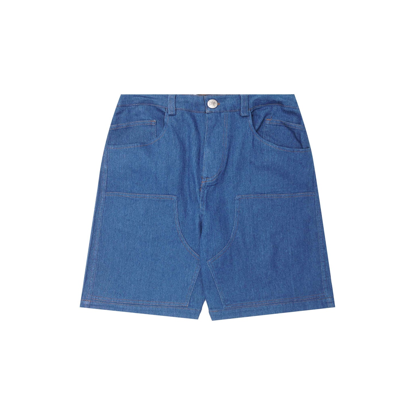 "TRUE BLUE" DOUBLE KNEE PHAT SHORTS