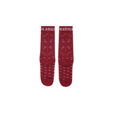 "PEACE PAISLEY" BANDANA SOCK IN BLOOD RED