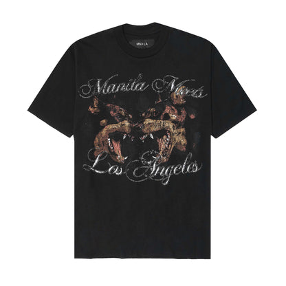 "BRAWLERS" TEE IN CAVIAR