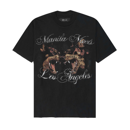 "BRAWLERS" TEE IN CAVIAR