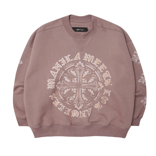"IRON CROSS" MILITIA SWEATSHIRT IN MAUVE