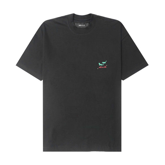 "RIDE OR DIE" TEE IN CAVIAR