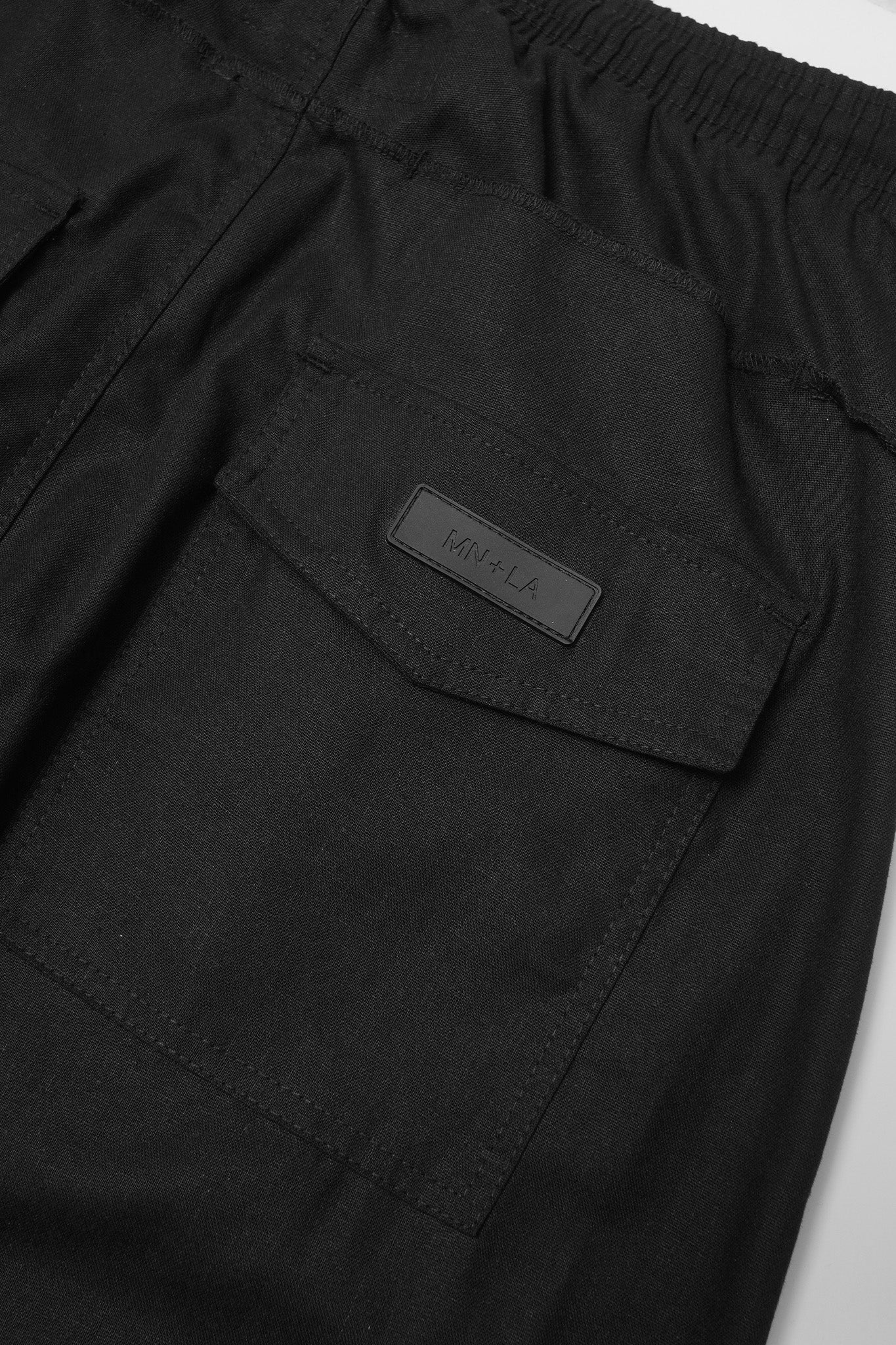 LINEN VEIN PANTS IN GRAPHITE