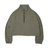 LINEN QUARTER ZIP L/S TEE V2 IN MOSS