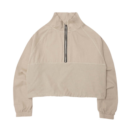 LINEN QUARTER ZIP L/S TEE V2 IN DUNE