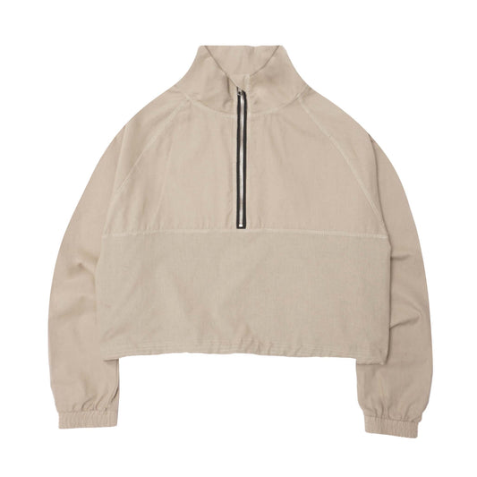 LINEN QUARTER ZIP L/S TEE V2 IN DUNE
