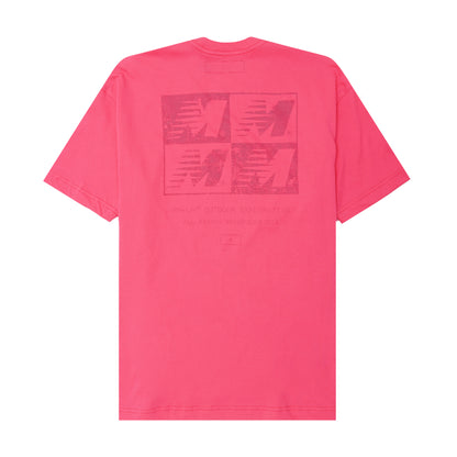 "OUTDOOR EXPLORATION" MULTI LOGO TEE IN STATIC PINK