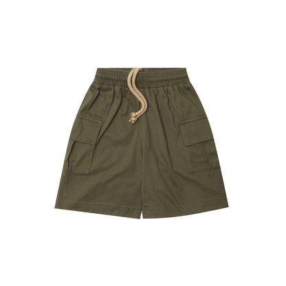 "ADVENTURE" LITTLE HUMAN™ SHORTS IN OLIVE