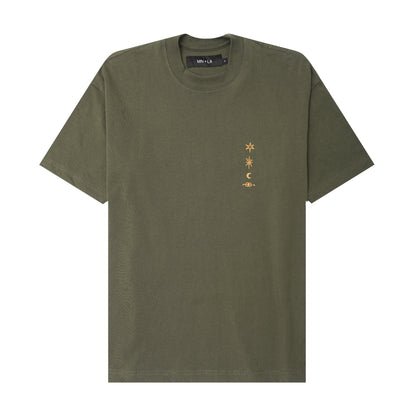 "ETERNAL RYTHM"  ULTRA HEAVY TEE IN OLIVE