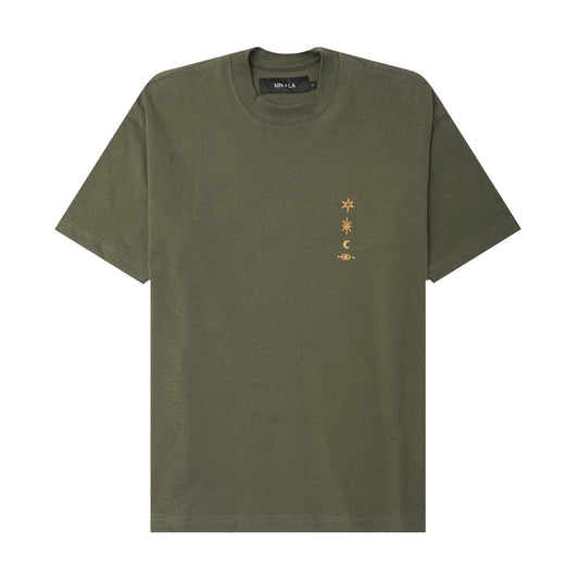 "ETERNAL RYTHM"  ULTRA HEAVY TEE IN OLIVE