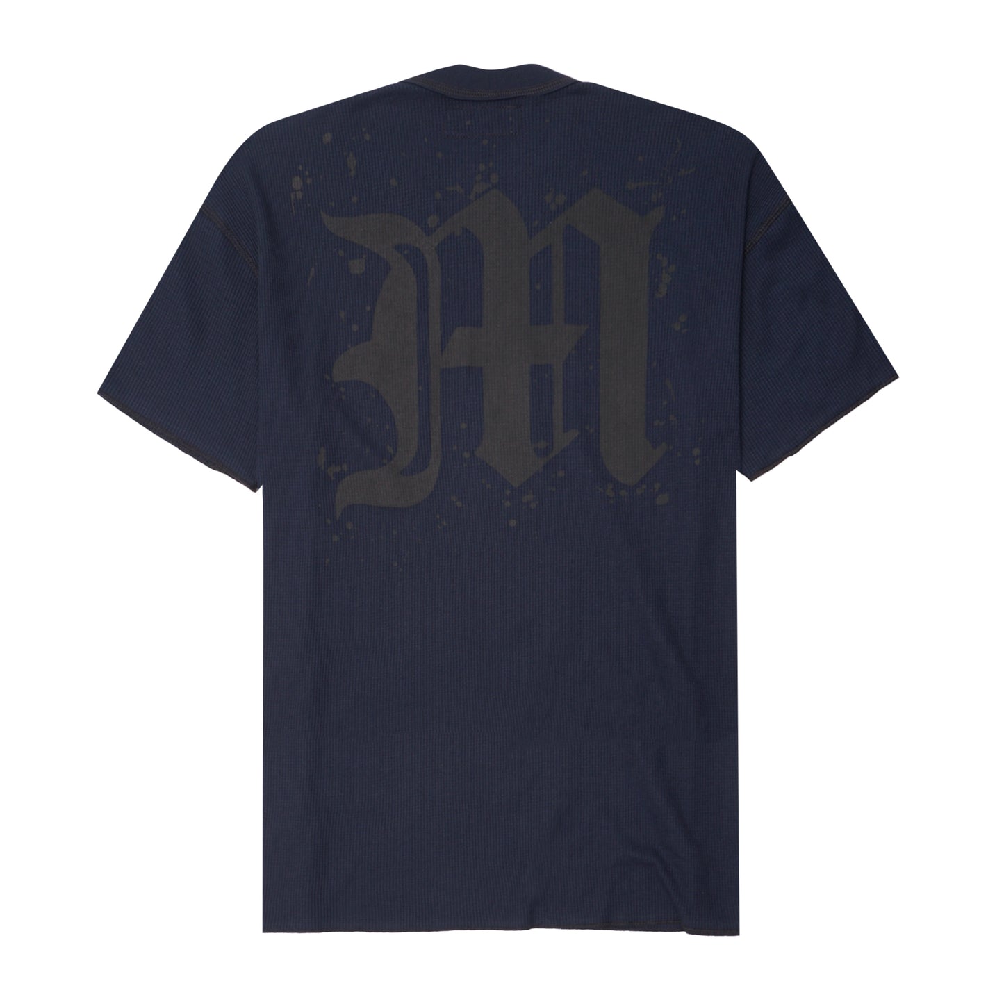 “M’$ SPECK V2” WAFFLE TEE IN NAVY