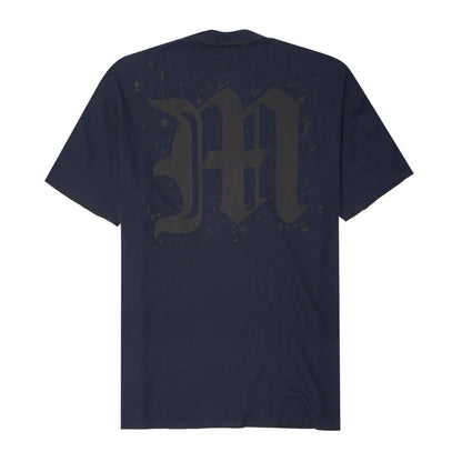 “M’$ SPECK V2” WAFFLE TEE IN NAVY