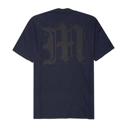 “M’$ SPECK V2” WAFFLE TEE IN NAVY