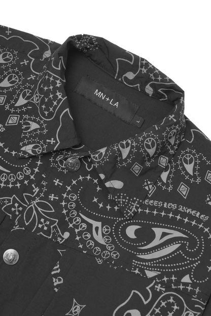 "PEACE PAISLEY" TRUCKER JACKET IN ANTHRACITE