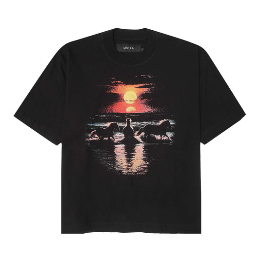 "HORSE POWER" TEE IN ANTHRACITE