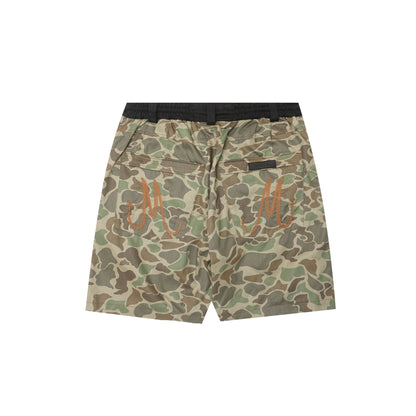 M+ DOUBLE KNEE PHAT SHORTS IN DUCK CAMO