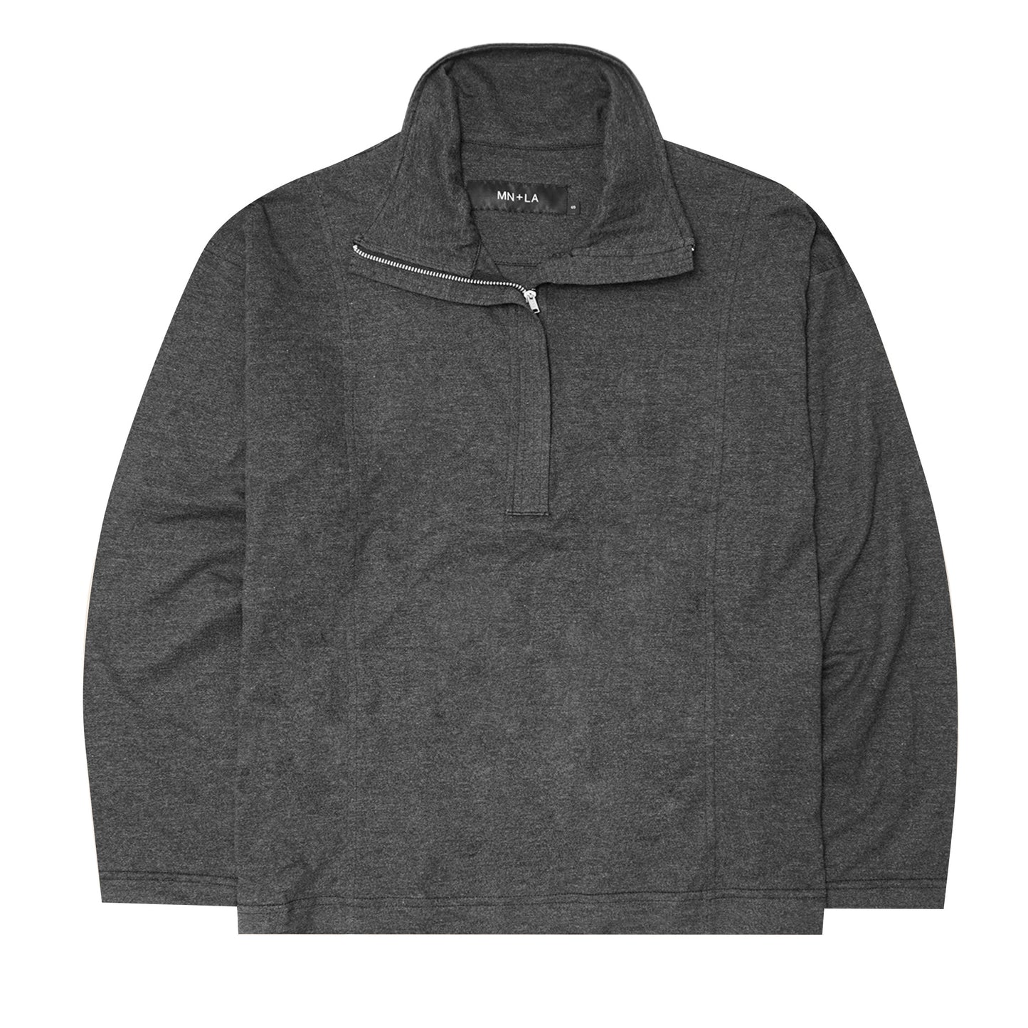 QUARTER ZIP L/S TEE IN MIDNIGHT HEATHER