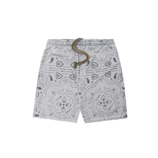 PEACE PAISLEY COURT SHORTS IN STEEL