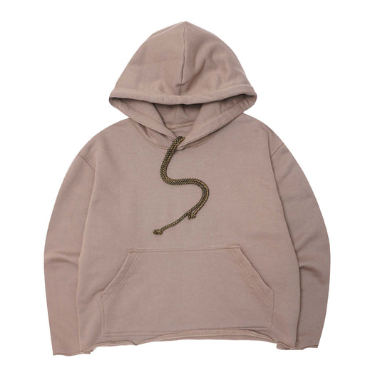 CUTOFF HOODIE IN TAN