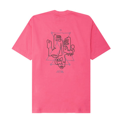 "VISAGES" ULTRA HEAVY TEE IN STATIC PINK