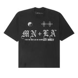 "TAKE NO SHIT, DO NO HARM" TEE IN CAVIAR/CEMENT